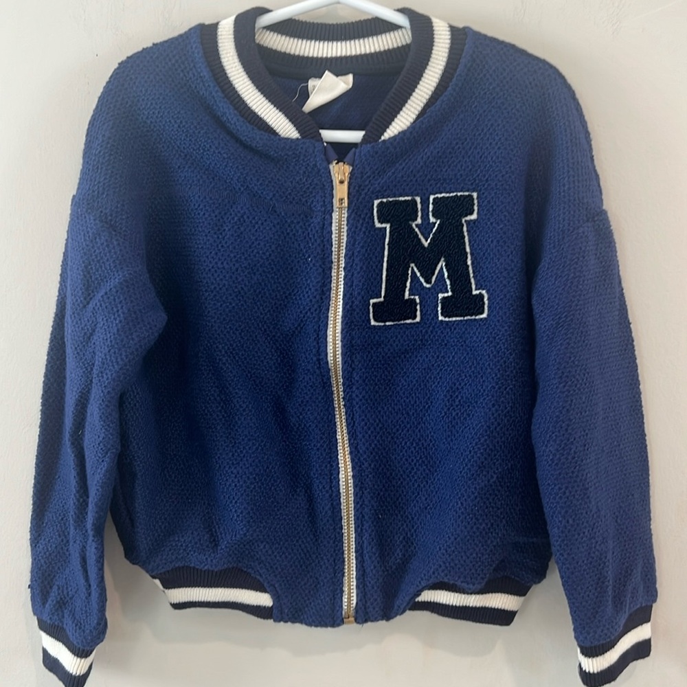 Zara Girls Zip Up Navy Jacket Size 5
